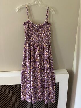 H&M Purple Floral Smocked Sundress